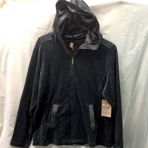 White stage new hooded velour jacket sz 8-10
